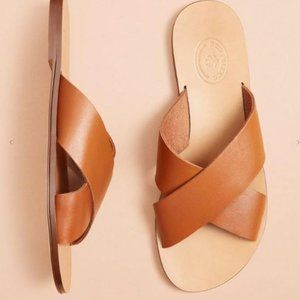 Leather Slide Sandals